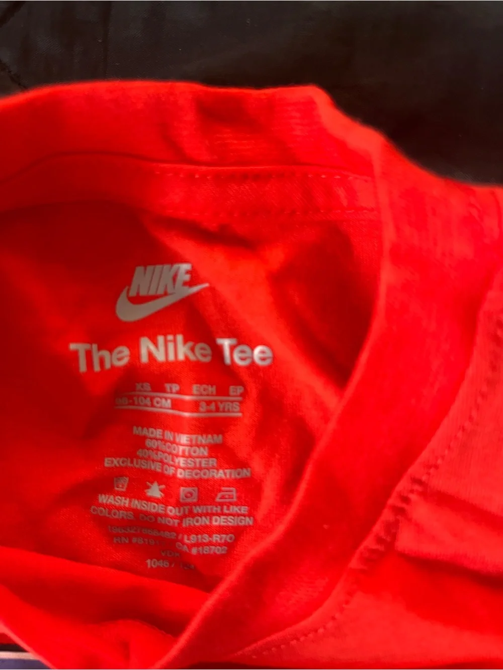 Nike Red Kids' Baseball Graphic Tee with Blue Lettering NWT
